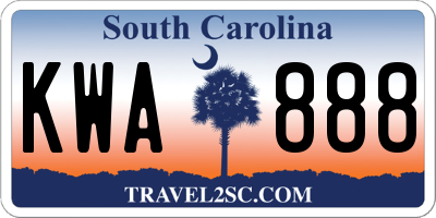 SC license plate KWA888