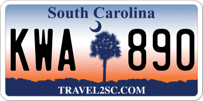 SC license plate KWA890