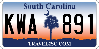 SC license plate KWA891