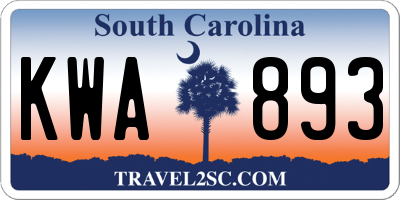 SC license plate KWA893