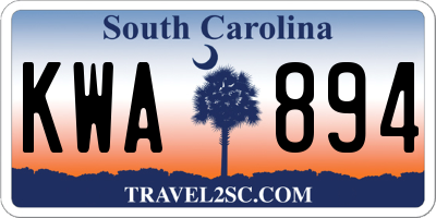SC license plate KWA894