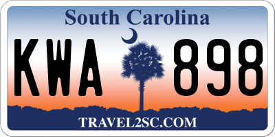 SC license plate KWA898
