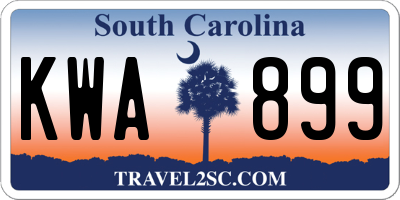 SC license plate KWA899