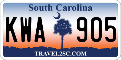 SC license plate KWA905