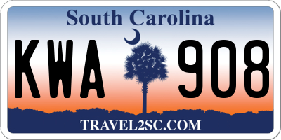 SC license plate KWA908