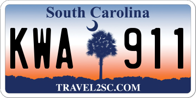 SC license plate KWA911