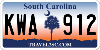 SC license plate KWA912