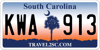 SC license plate KWA913