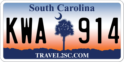 SC license plate KWA914