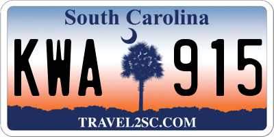 SC license plate KWA915