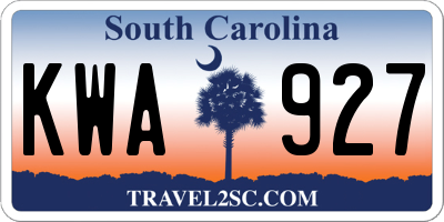 SC license plate KWA927