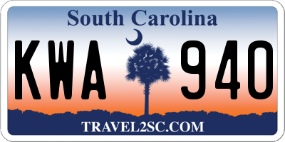 SC license plate KWA940