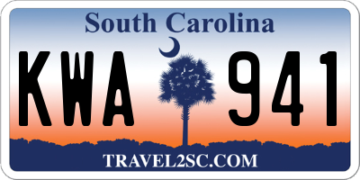 SC license plate KWA941