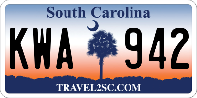 SC license plate KWA942
