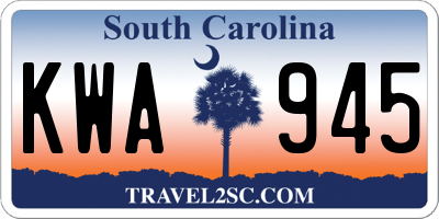 SC license plate KWA945