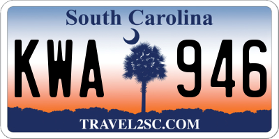 SC license plate KWA946