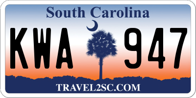 SC license plate KWA947