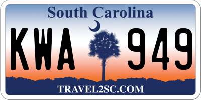 SC license plate KWA949