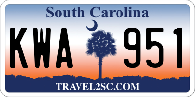 SC license plate KWA951