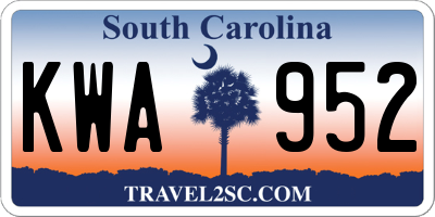 SC license plate KWA952