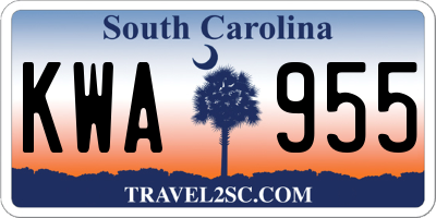 SC license plate KWA955