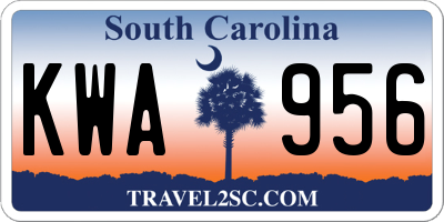 SC license plate KWA956