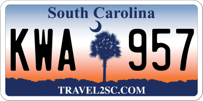 SC license plate KWA957