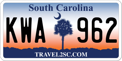 SC license plate KWA962