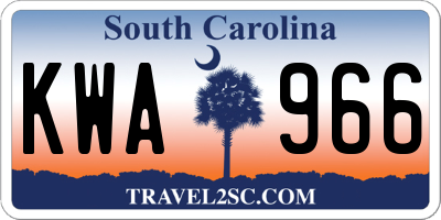 SC license plate KWA966