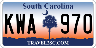 SC license plate KWA970