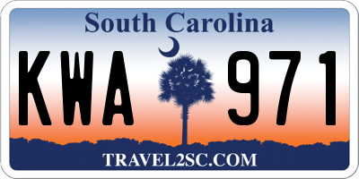 SC license plate KWA971