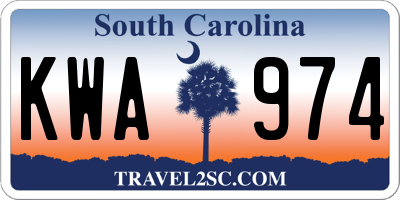 SC license plate KWA974