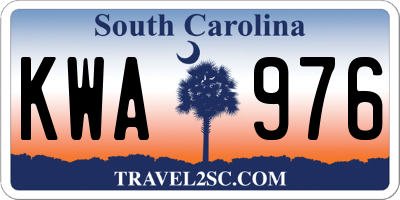 SC license plate KWA976