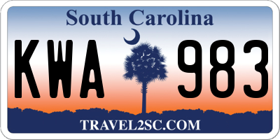 SC license plate KWA983