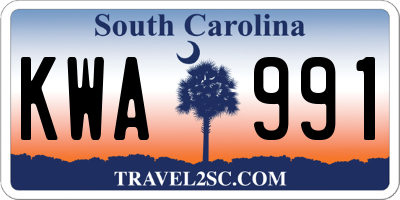 SC license plate KWA991