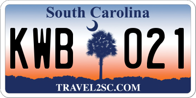 SC license plate KWB021