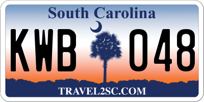 SC license plate KWB048