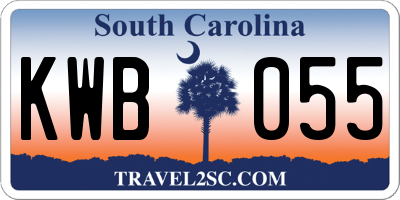 SC license plate KWB055