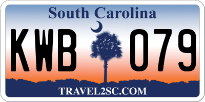 SC license plate KWB079