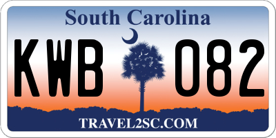 SC license plate KWB082