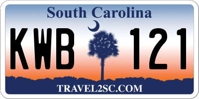 SC license plate KWB121