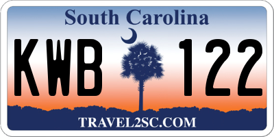 SC license plate KWB122
