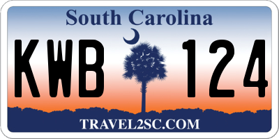 SC license plate KWB124