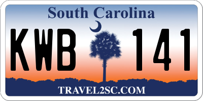 SC license plate KWB141