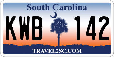 SC license plate KWB142
