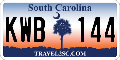 SC license plate KWB144