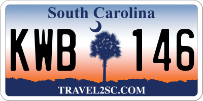 SC license plate KWB146