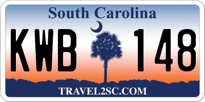SC license plate KWB148