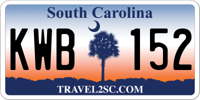 SC license plate KWB152