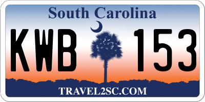 SC license plate KWB153